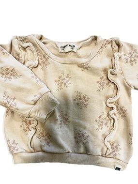 Rabbit & Bear Cream Floral Ruffle Sweatshirt - Kids